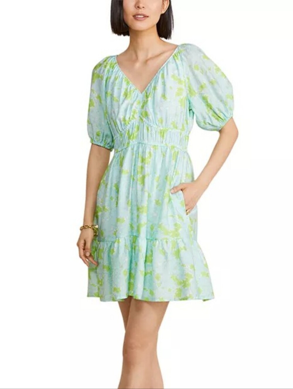 🆕️ Vineyard Vines Puff Sleeve Dress XL Resortwear Coquette Milk Maid Floral